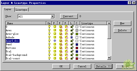 層和線型對話框
