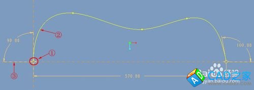 proe草繪中樣條曲線端點角度標注