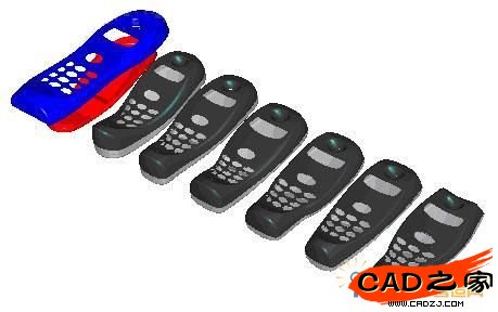 圖2-3 手機多方案3D模型